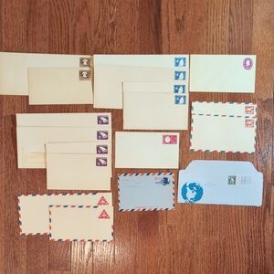 USPS Envelopes with Stamps + Airmail Bundle